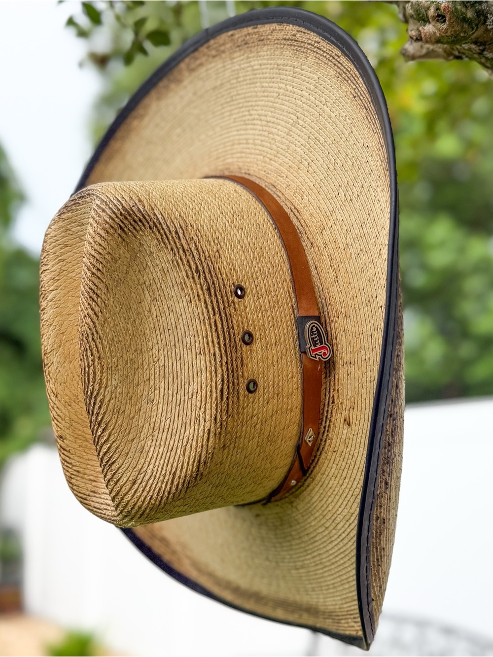 Justin 20X Straw Cowboy Hat Size 7 1/8 Authentic Western Milano Hat Co